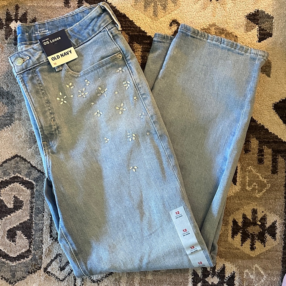 Old Navy Women's jeans with Floral Accents